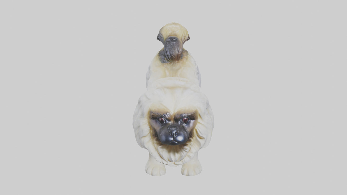 3D model Pekingese statue model VR / AR / low-poly