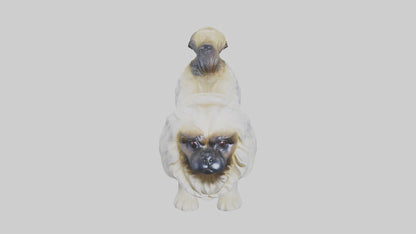 3D model Pekingese statue model VR / AR / low-poly
