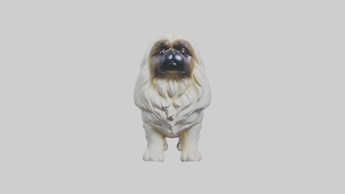 3D model Pekingese statue model VR / AR / low-poly