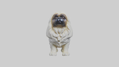 3D model Pekingese statue model VR / AR / low-poly