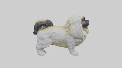 3D model Pekingese statue model VR / AR / low-poly