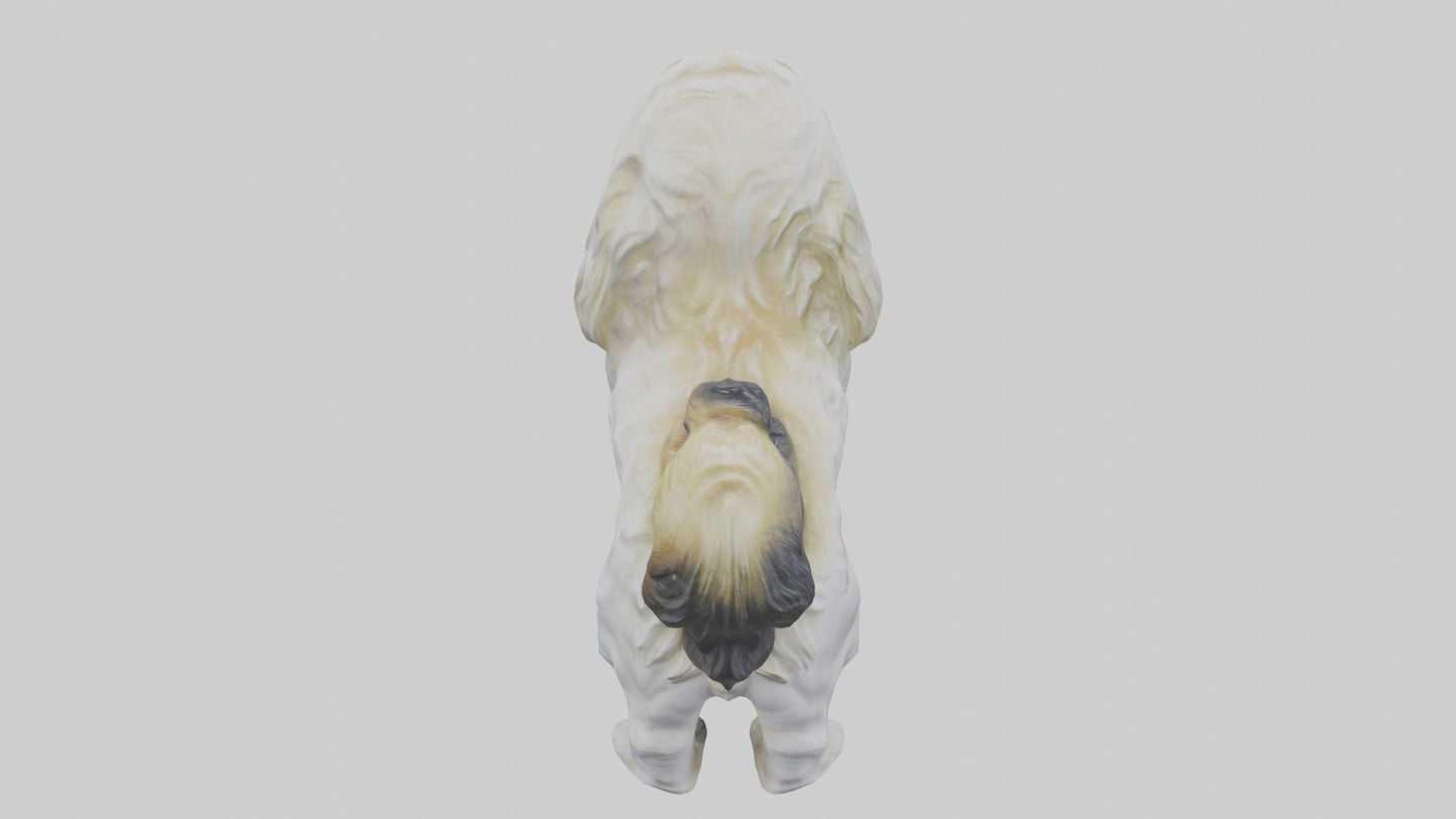 3D model Pekingese statue model VR / AR / low-poly