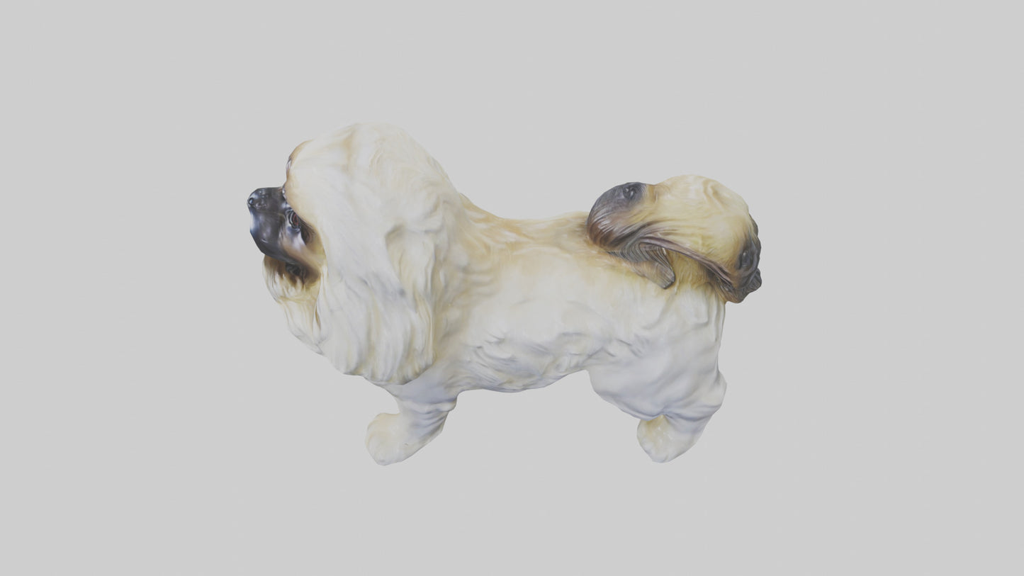 3D model Pekingese statue model VR / AR / low-poly