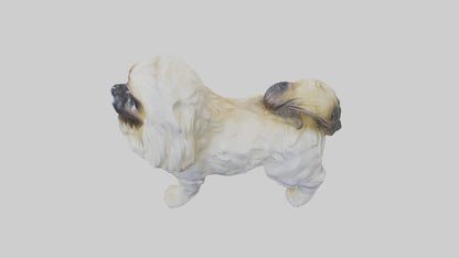 3D model Pekingese statue model VR / AR / low-poly