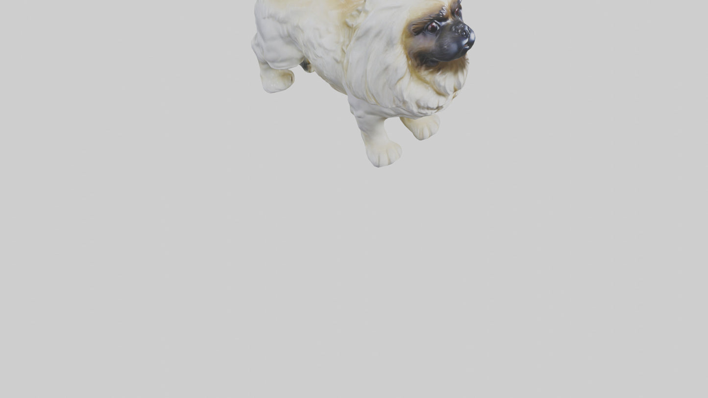 3D model Pekingese statue model VR / AR / low-poly