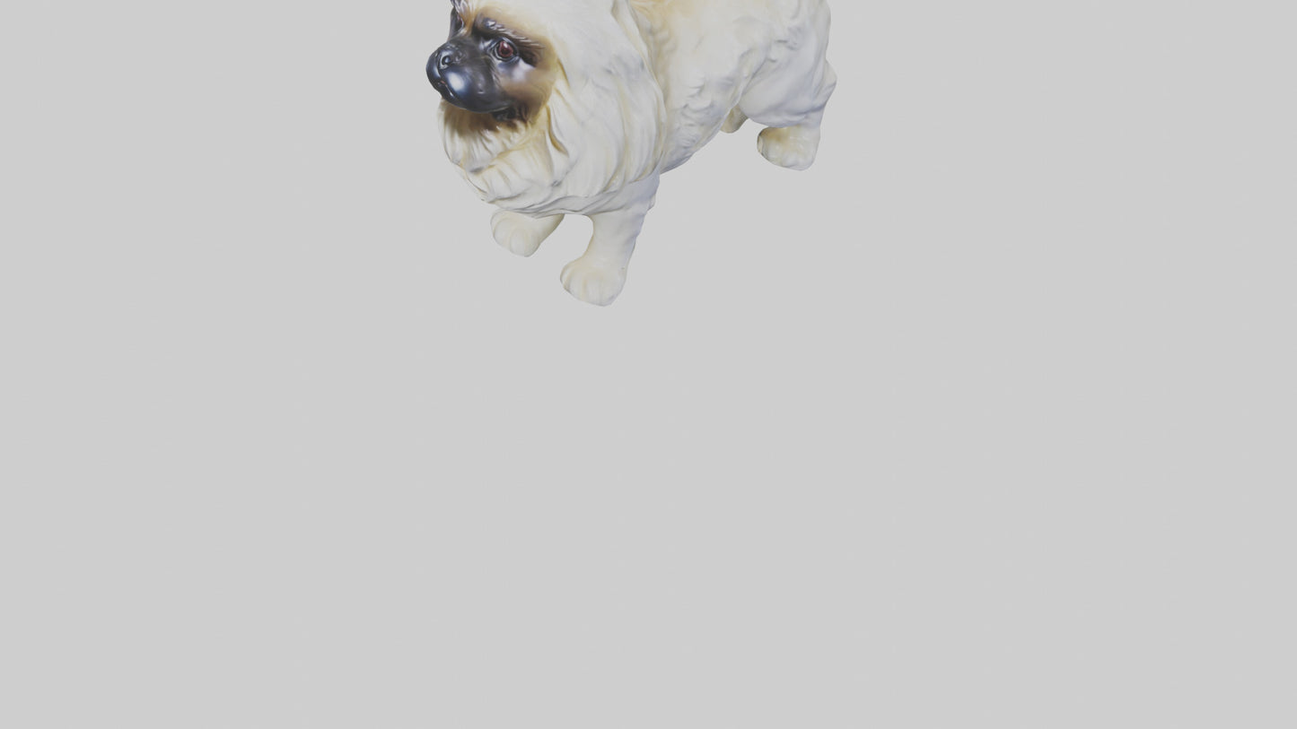 3D model Pekingese statue model VR / AR / low-poly