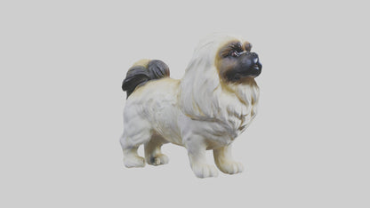 3D model Pekingese statue model VR / AR / low-poly