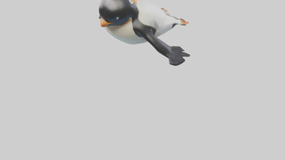 3D model Penguin sliding on belly model VR / AR / low-poly