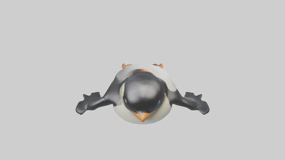3D model Penguin sliding on belly model VR / AR / low-poly