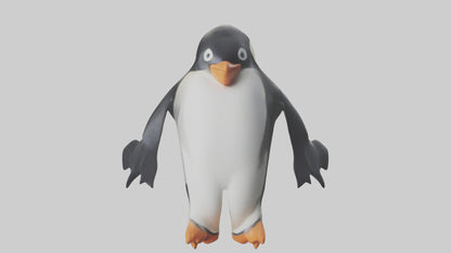 3D model Penguin sliding on belly model VR / AR / low-poly