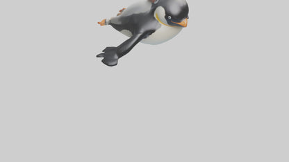 3D model Penguin sliding on belly model VR / AR / low-poly