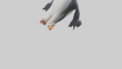3D model Penguin sliding on belly model VR / AR / low-poly