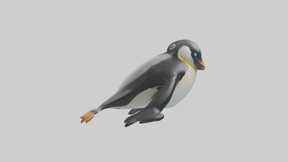 3D model Penguin sliding on belly model VR / AR / low-poly