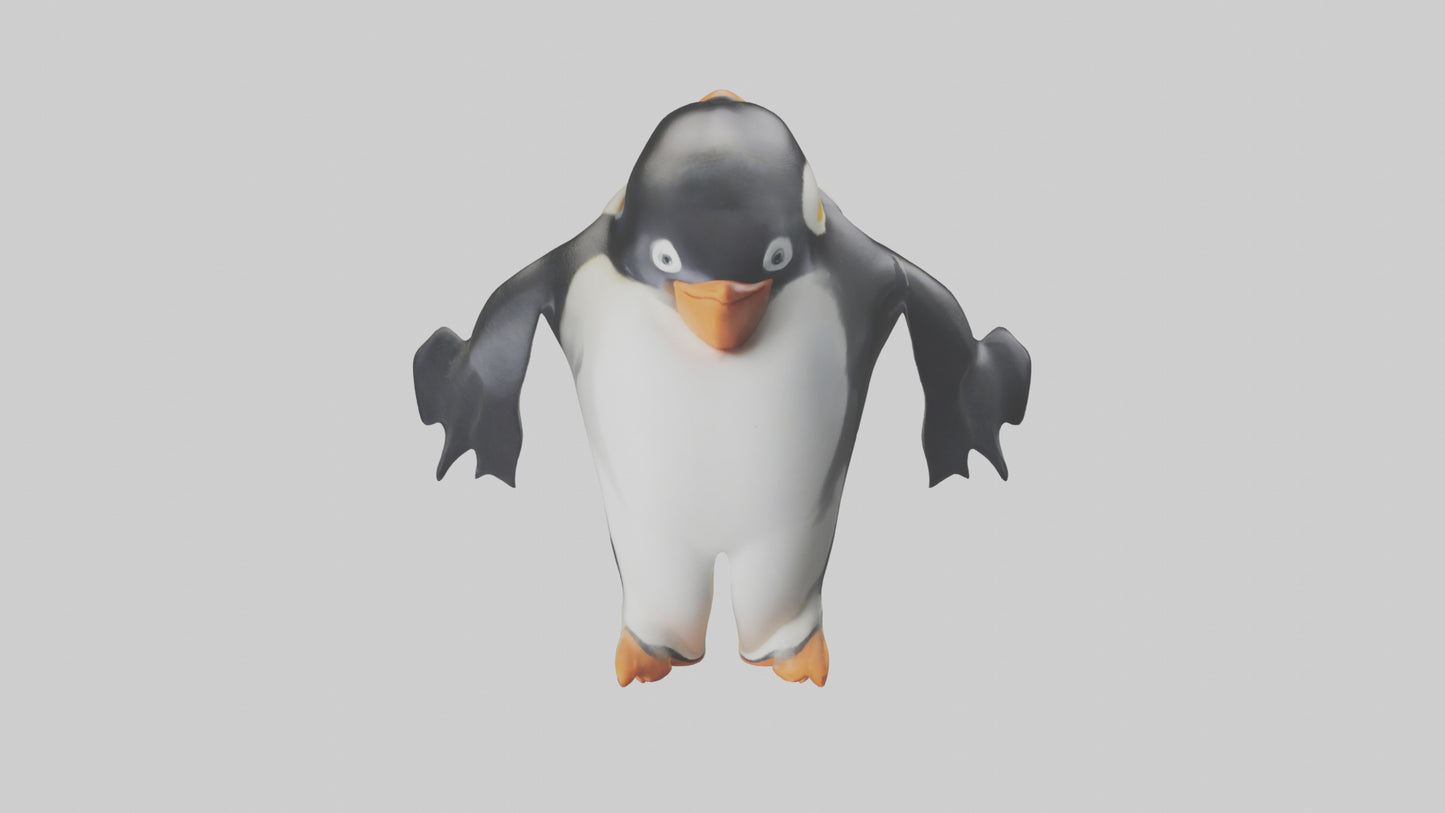 3D model Penguin sliding on belly model VR / AR / low-poly