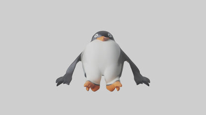 3D model Penguin sliding on belly model VR / AR / low-poly