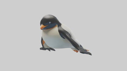 3D model Penguin sliding on belly model VR / AR / low-poly