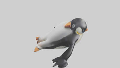 3D model Penguin sliding on belly model VR / AR / low-poly