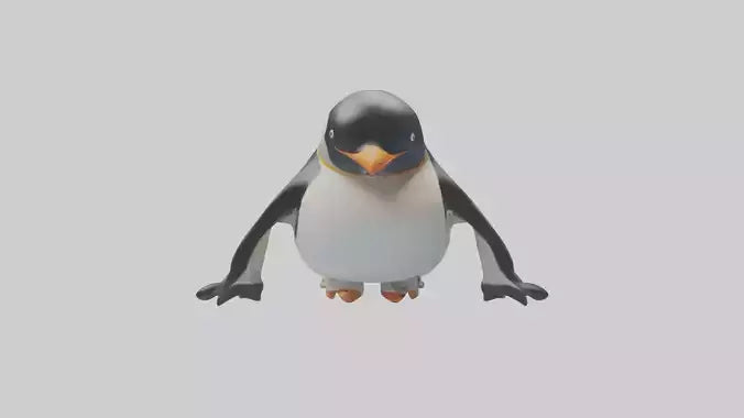 3D model Penguin sliding on belly model VR / AR / low-poly