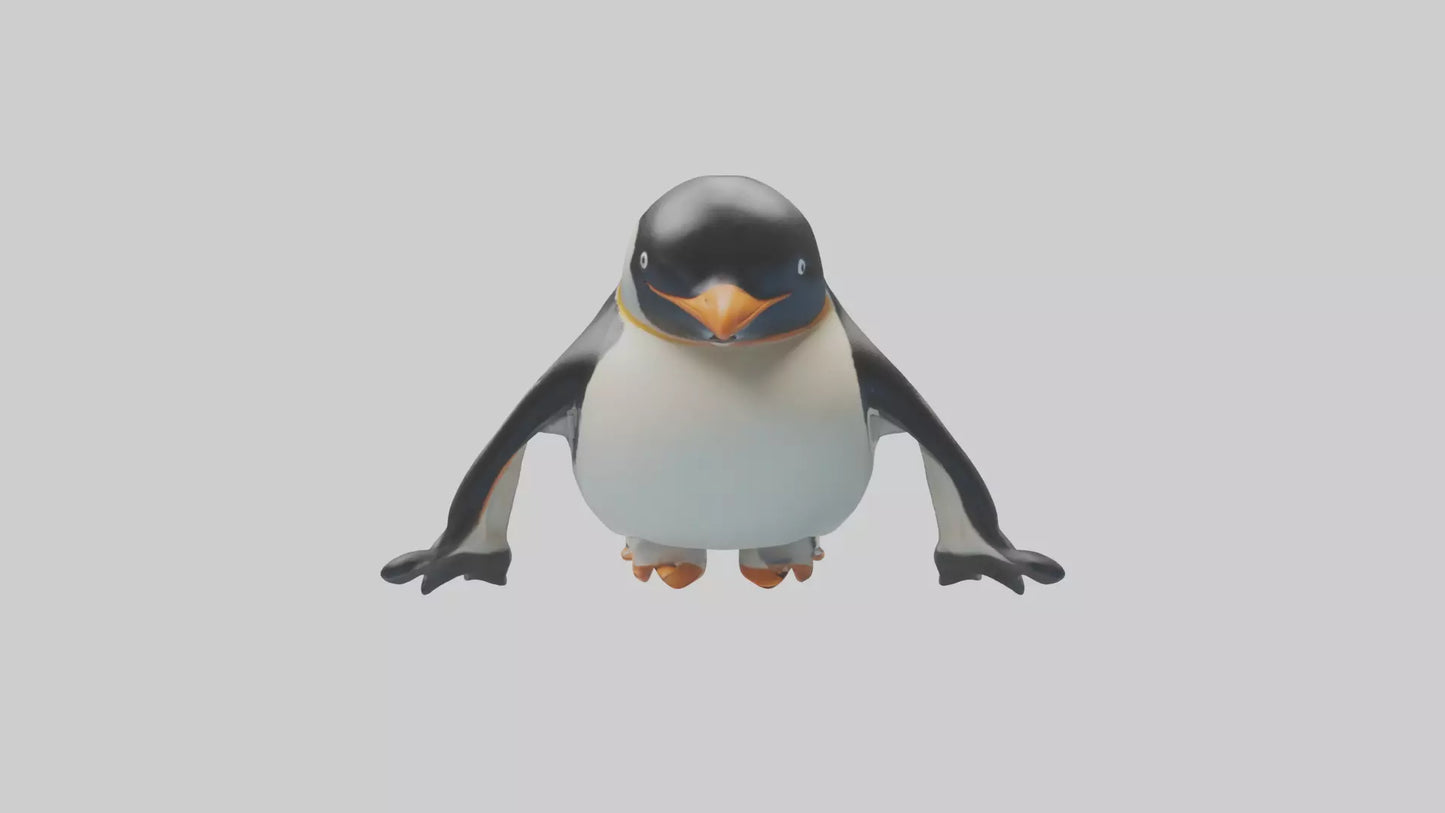 3D model Penguin sliding on belly model VR / AR / low-poly
