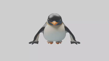 3D model Penguin sliding on belly model VR / AR / low-poly
