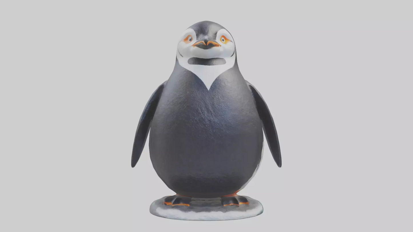 Penguin statue model VR / AR / low-poly