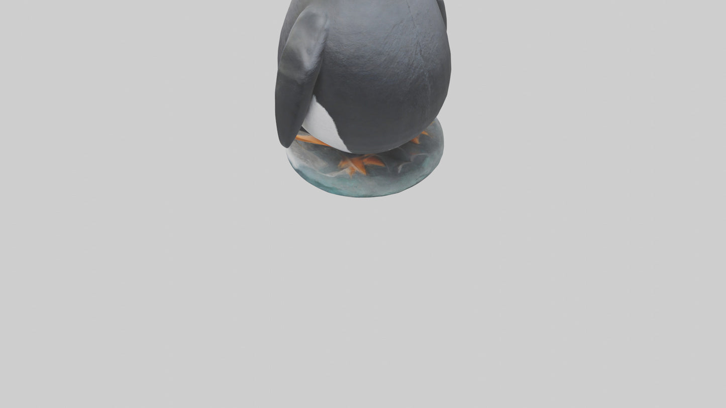 Penguin statue model VR / AR / low-poly