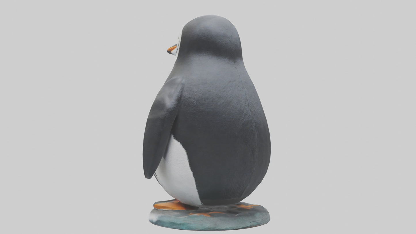 Penguin statue model VR / AR / low-poly