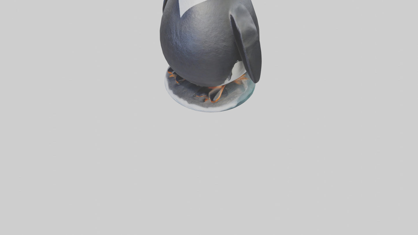 Penguin statue model VR / AR / low-poly