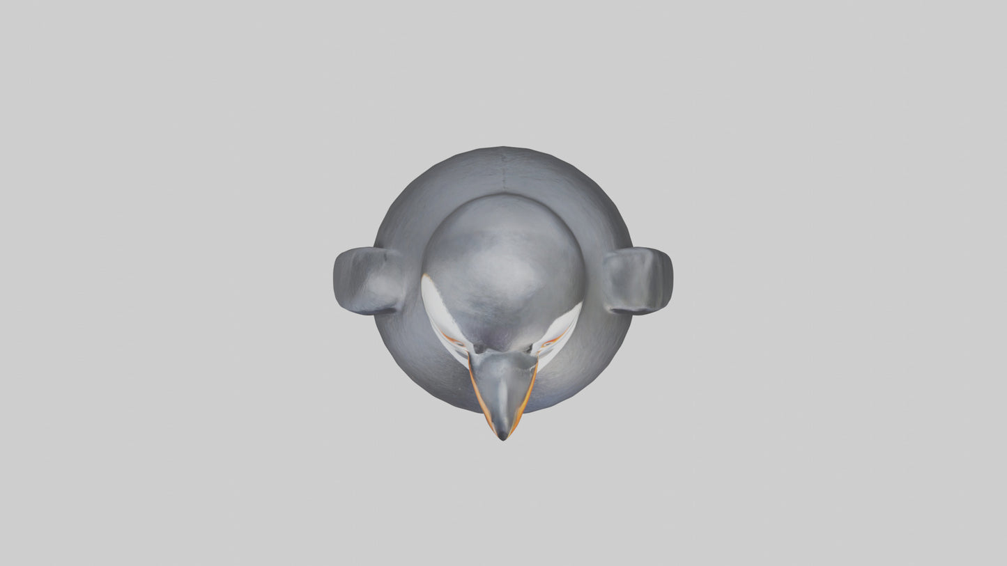 Penguin statue model VR / AR / low-poly