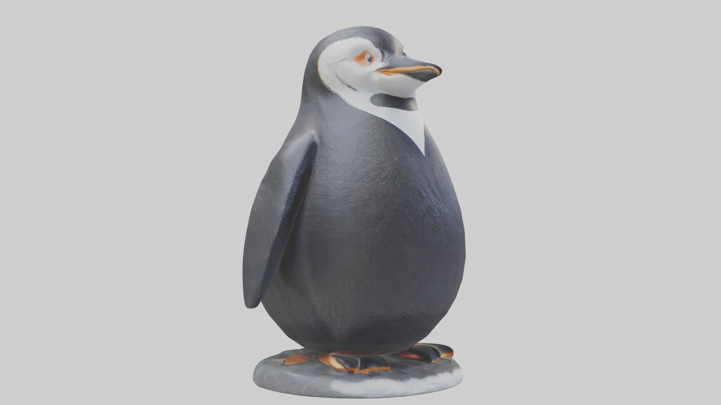 Penguin statue model VR / AR / low-poly