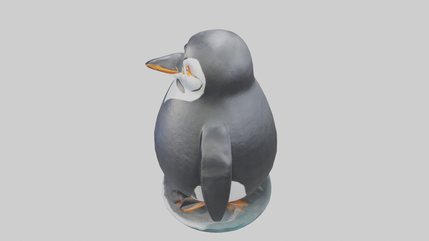 Penguin statue model VR / AR / low-poly