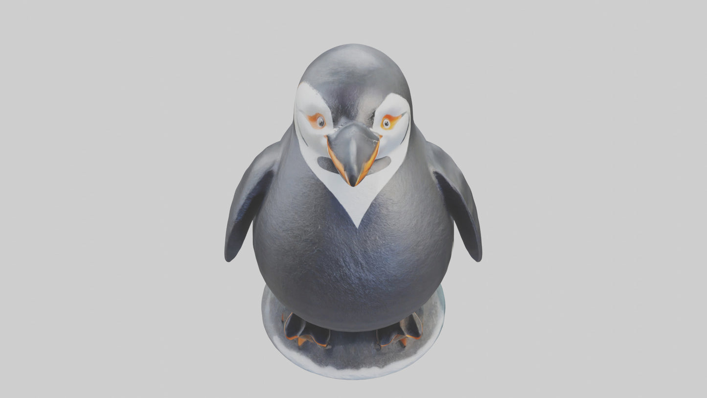 Penguin statue model VR / AR / low-poly