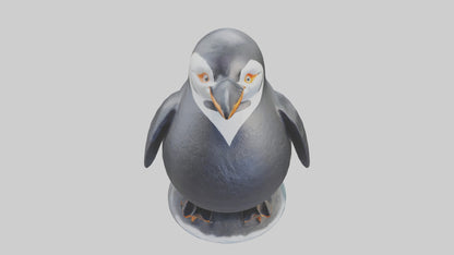 Penguin statue model VR / AR / low-poly