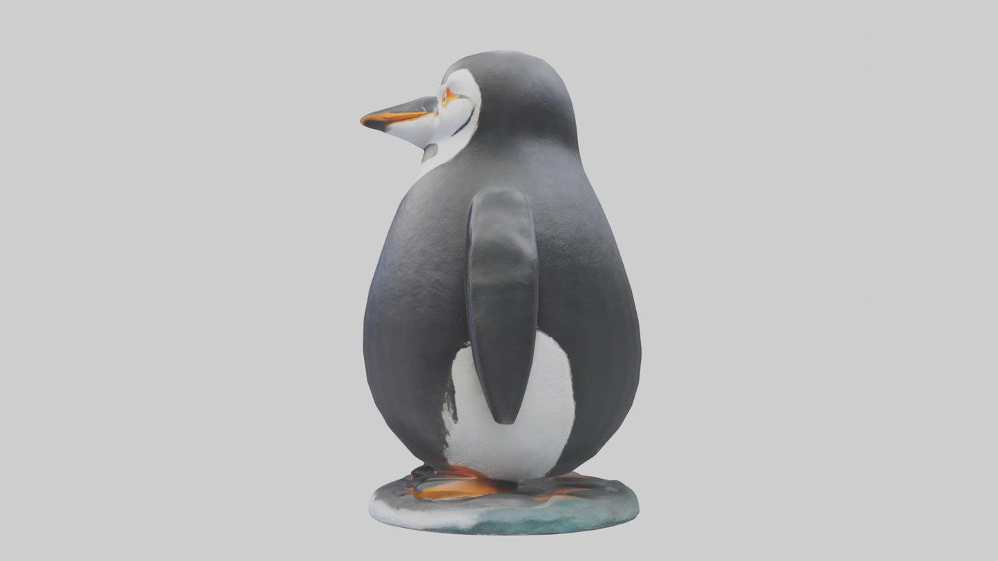 Penguin statue model VR / AR / low-poly