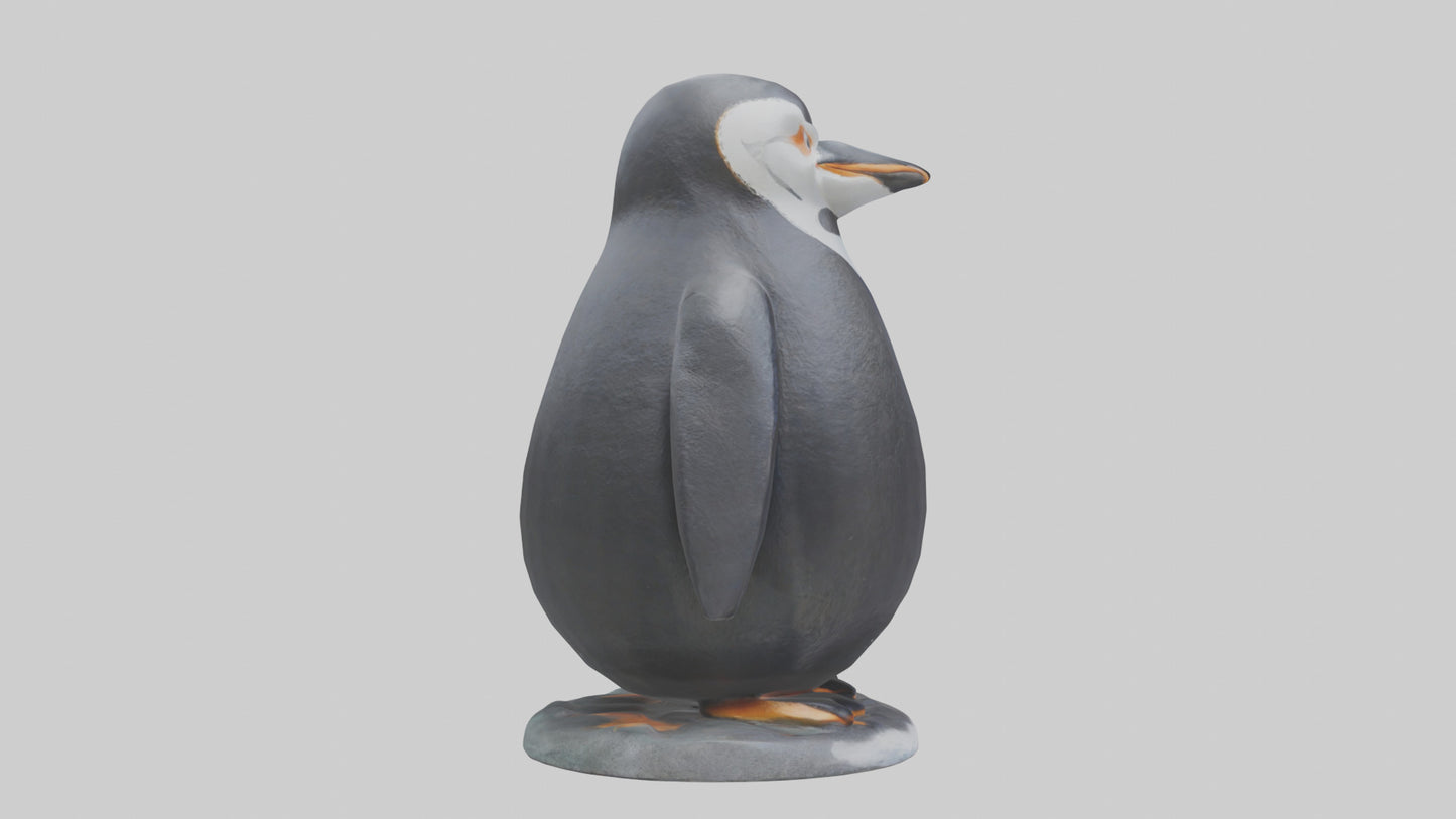 Penguin statue model VR / AR / low-poly
