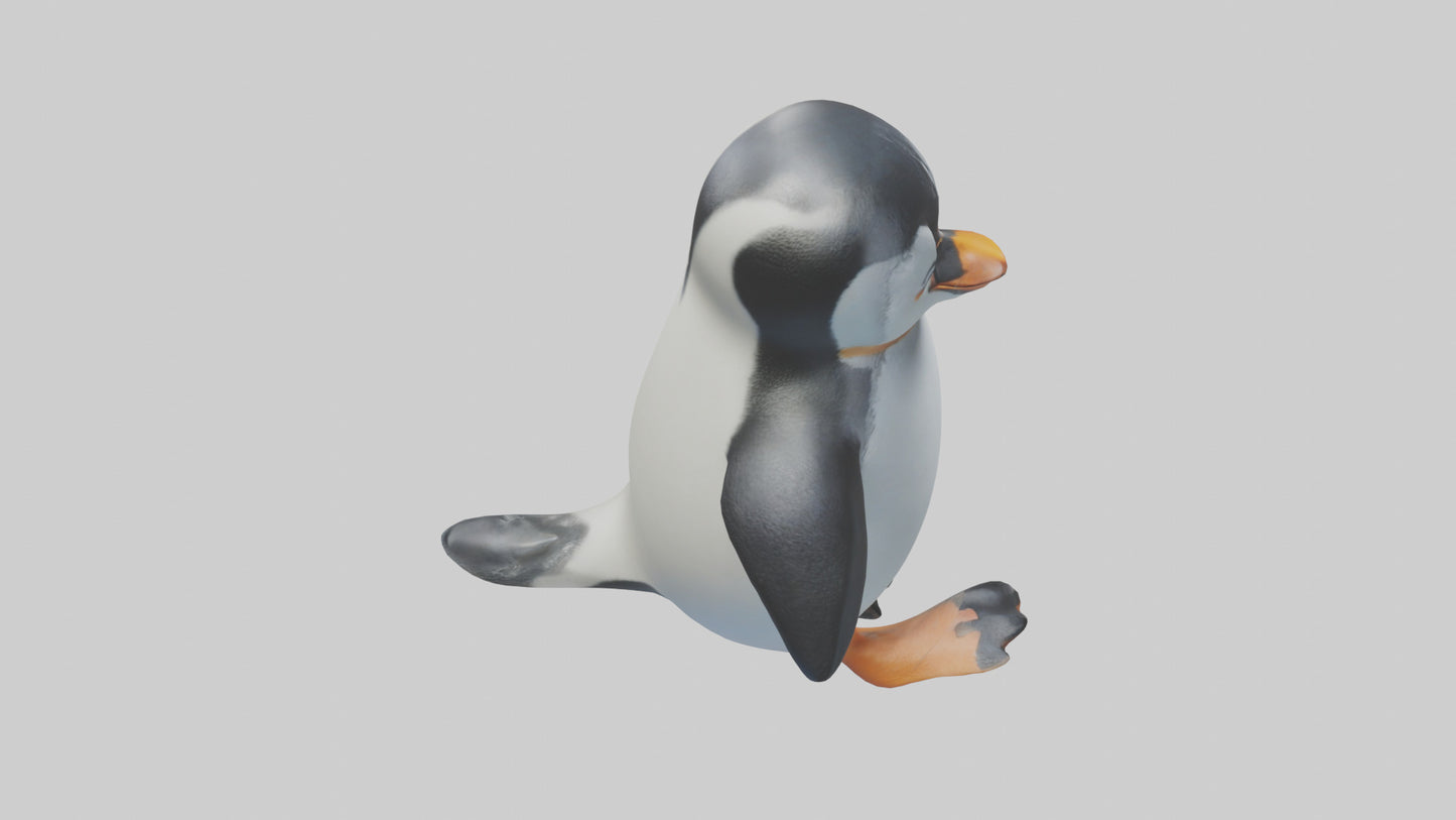 3D model Penguin waddling model VR / AR / low-poly