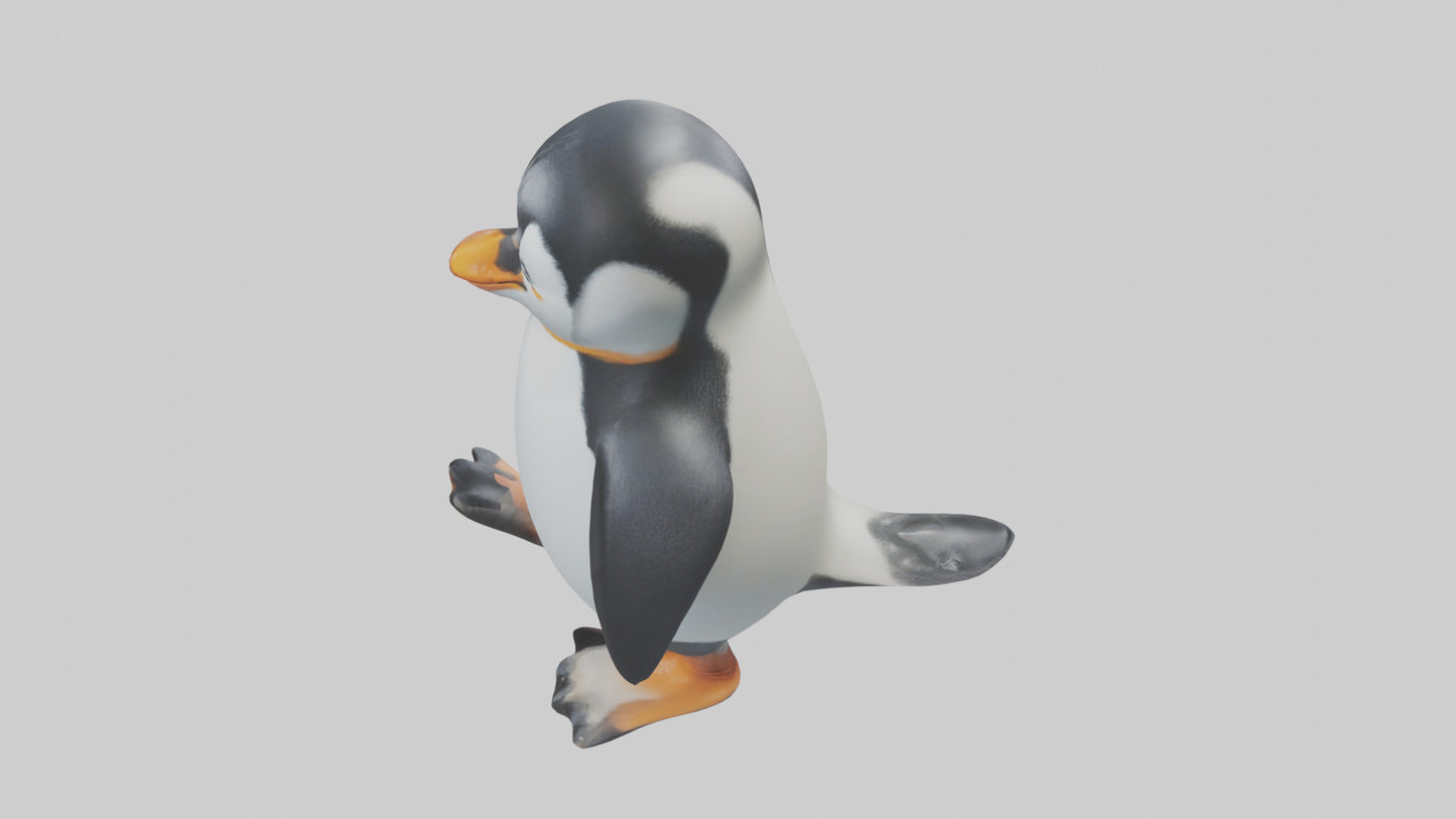 3D model Penguin waddling model VR / AR / low-poly