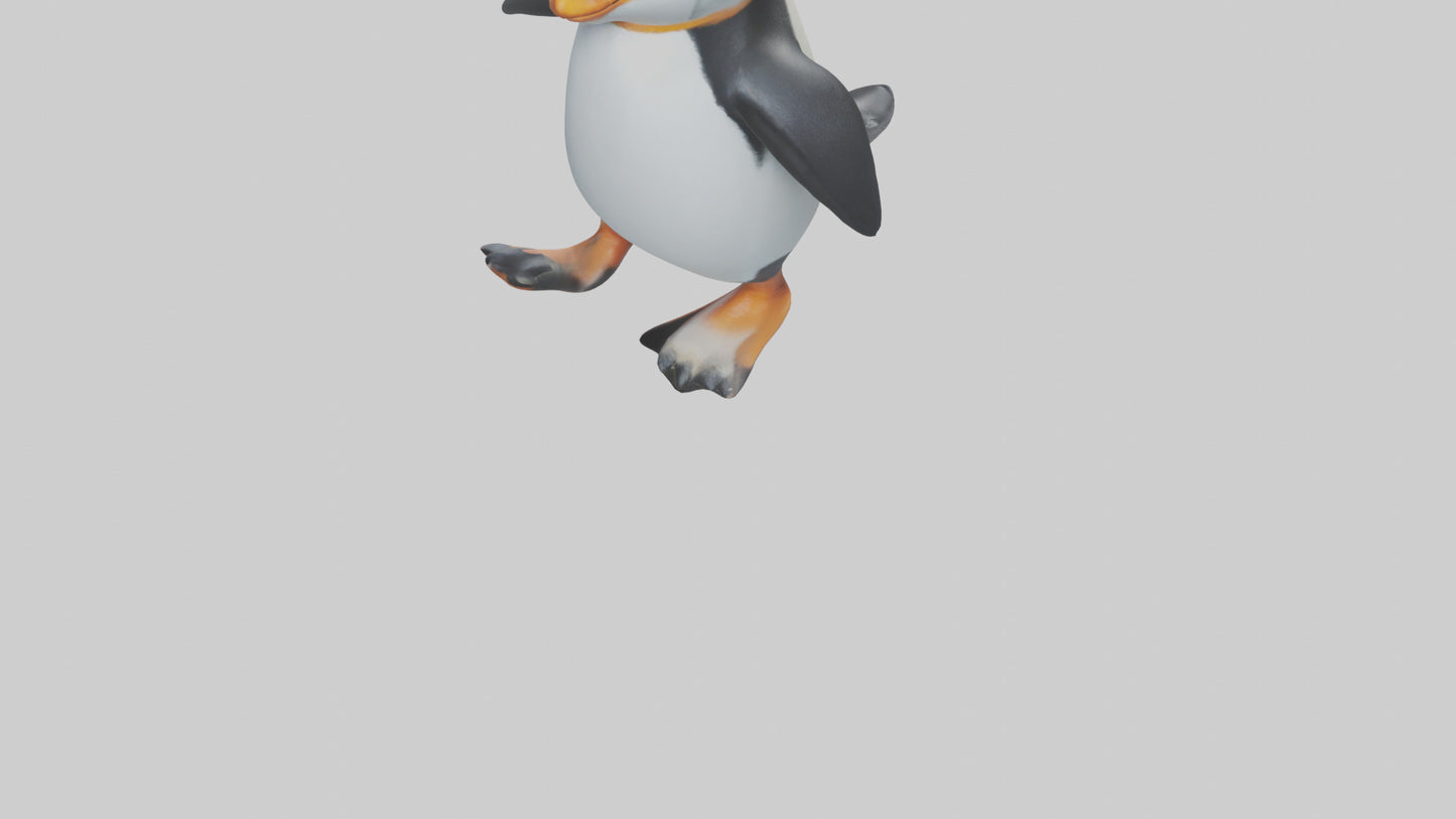 3D model Penguin waddling model VR / AR / low-poly