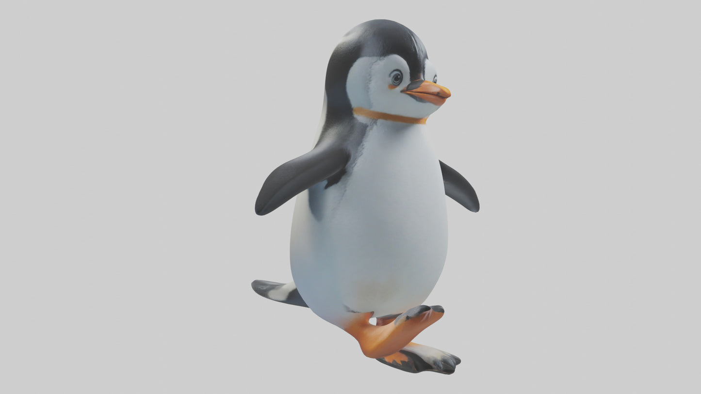 3D model Penguin waddling model VR / AR / low-poly