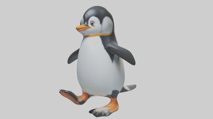 3D model Penguin waddling model VR / AR / low-poly