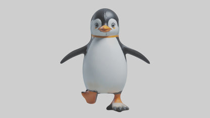 3D model Penguin waddling model VR / AR / low-poly