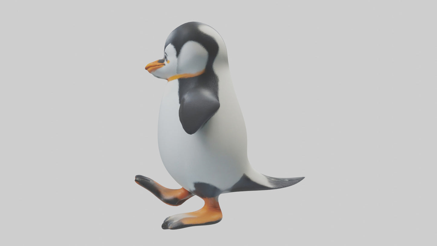 3D model Penguin waddling model VR / AR / low-poly