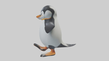 3D model Penguin waddling model VR / AR / low-poly