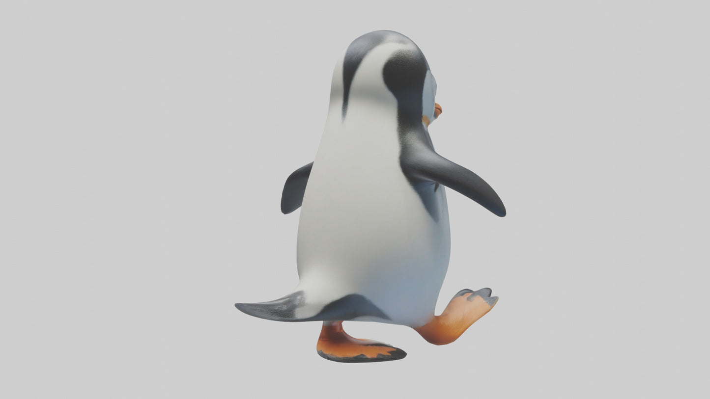 3D model Penguin waddling model VR / AR / low-poly