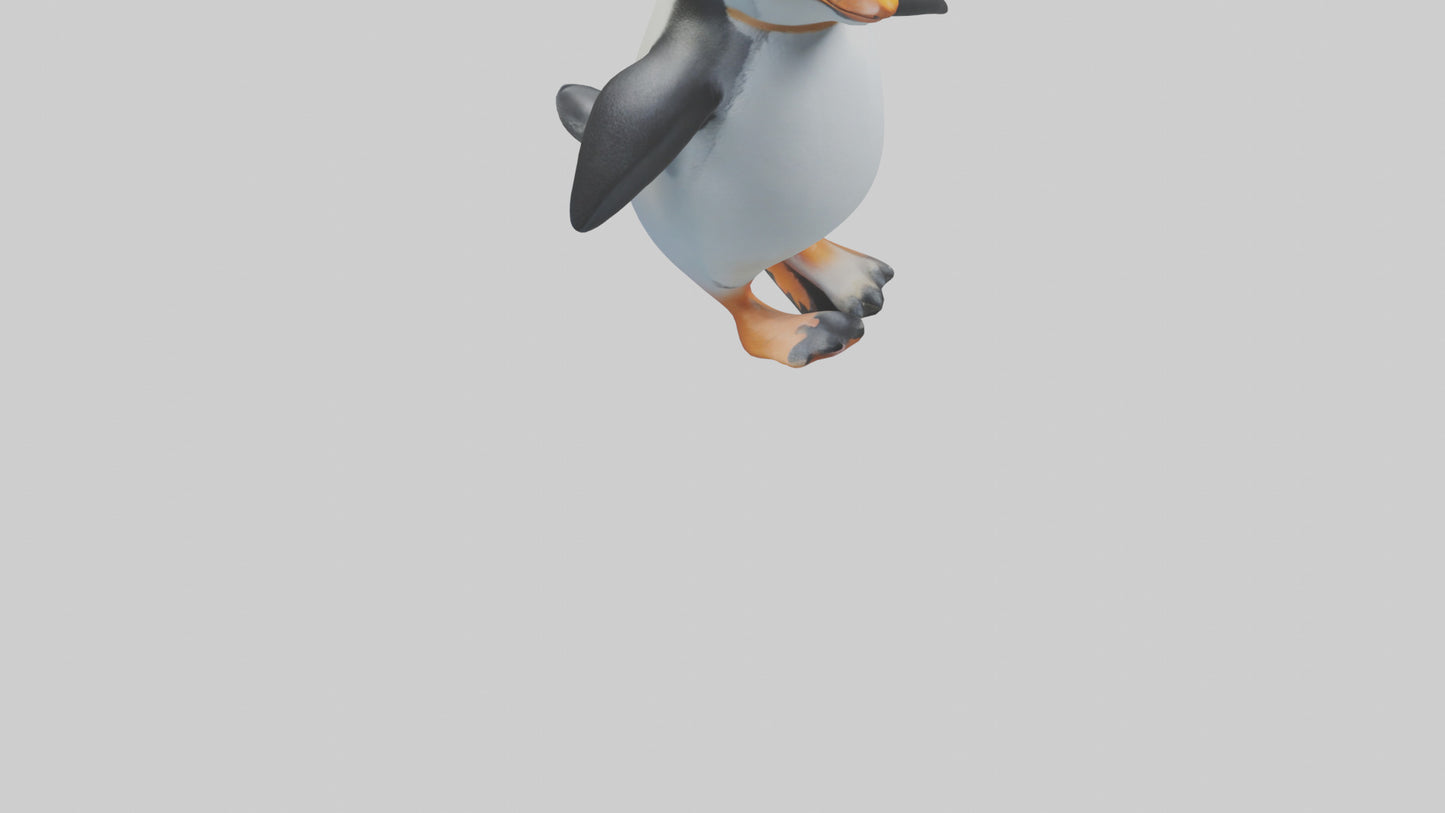 3D model Penguin waddling model VR / AR / low-poly