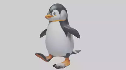 3D model Penguin waddling model VR / AR / low-poly