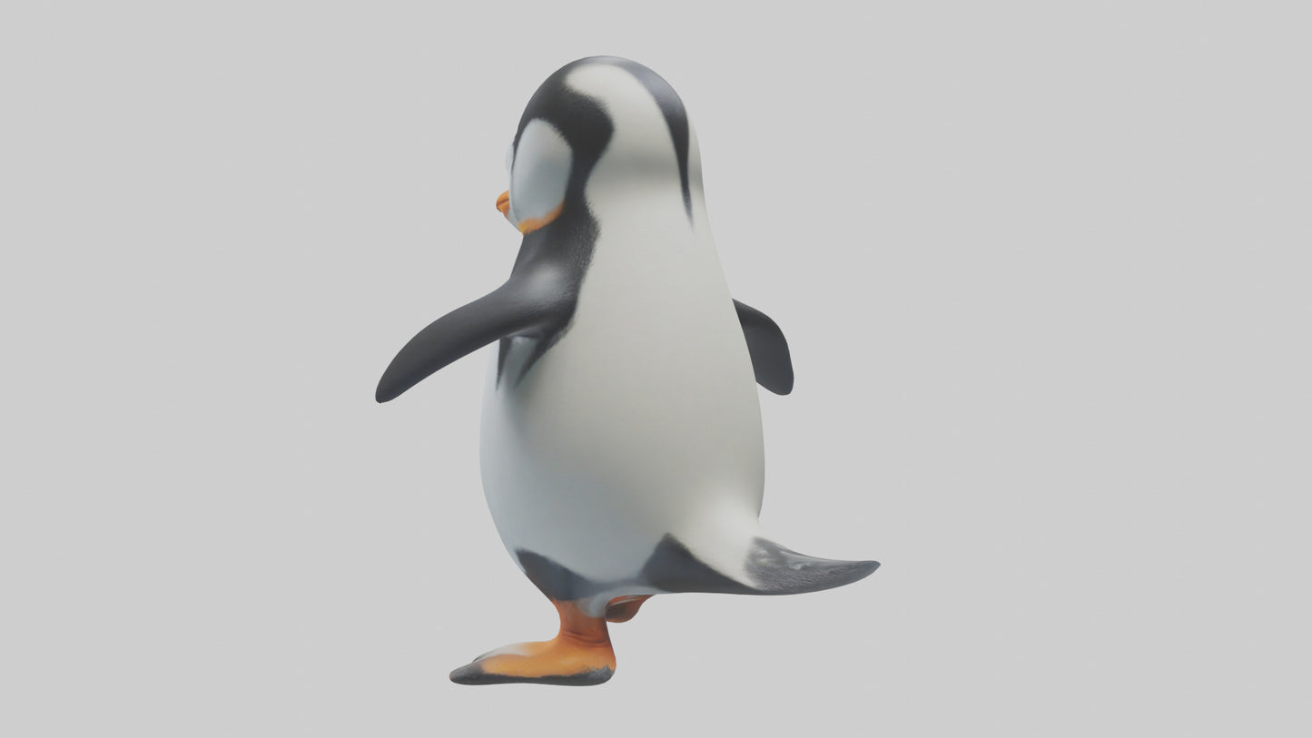 3D model Penguin waddling model VR / AR / low-poly