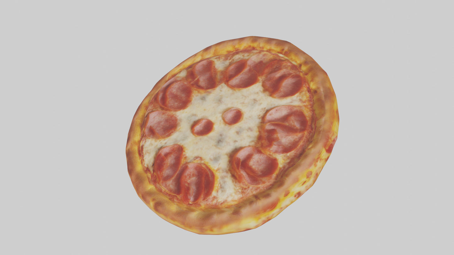 3D model Pepperoni pizza model VR / AR / low-poly