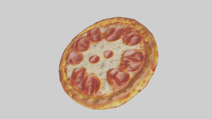 3D model Pepperoni pizza model VR / AR / low-poly