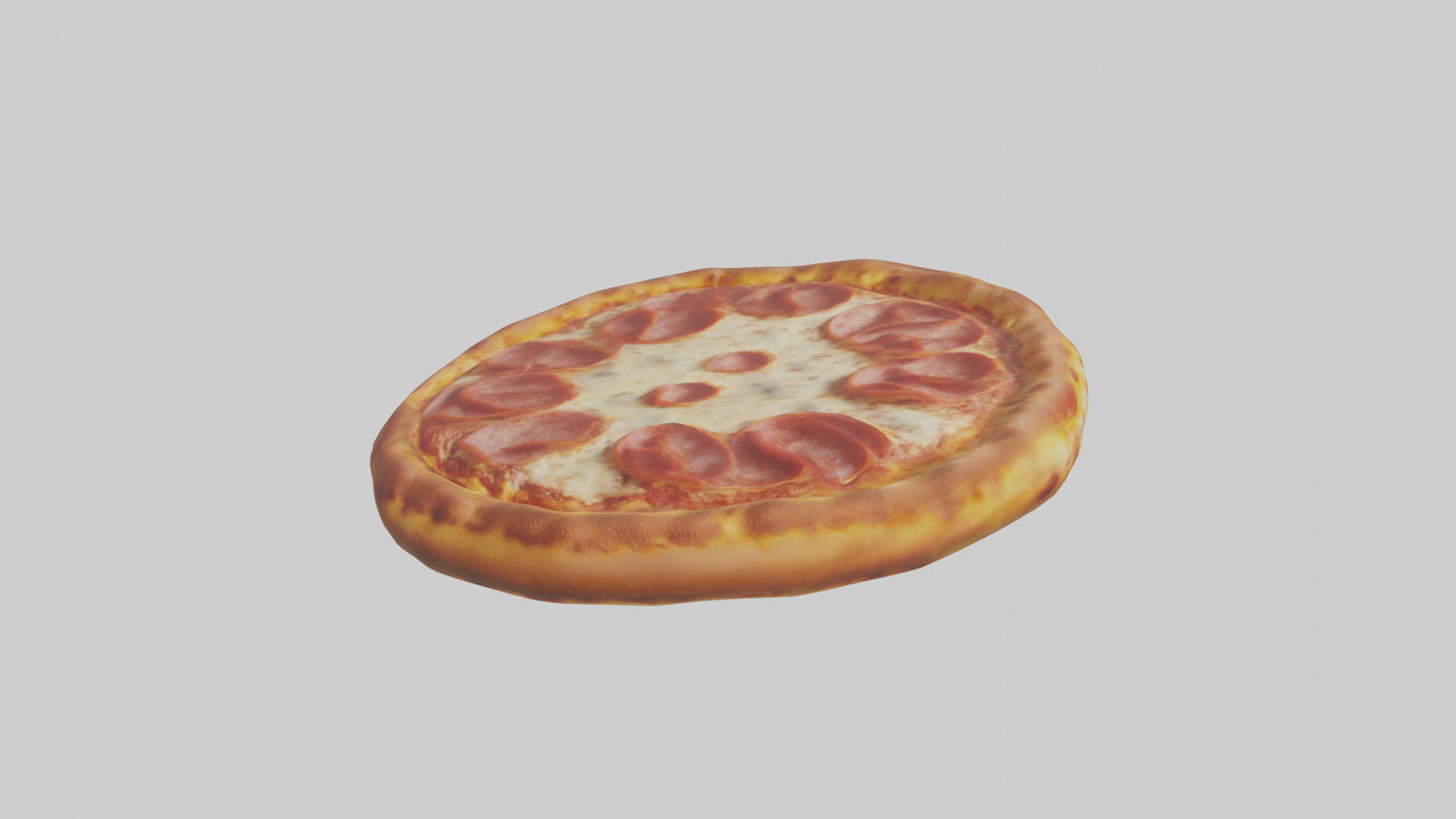 3D model Pepperoni pizza model VR / AR / low-poly